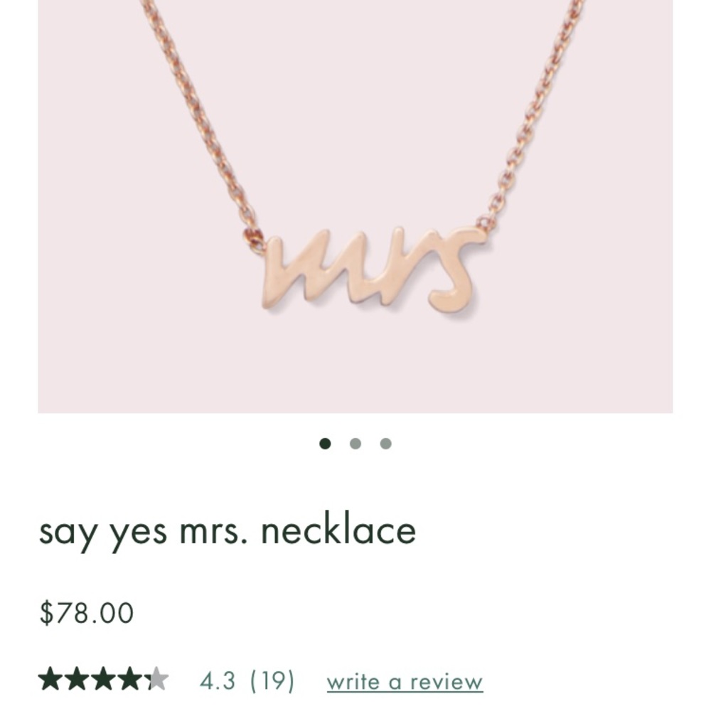 Never worn “Mrs” necklace by Kate Spade